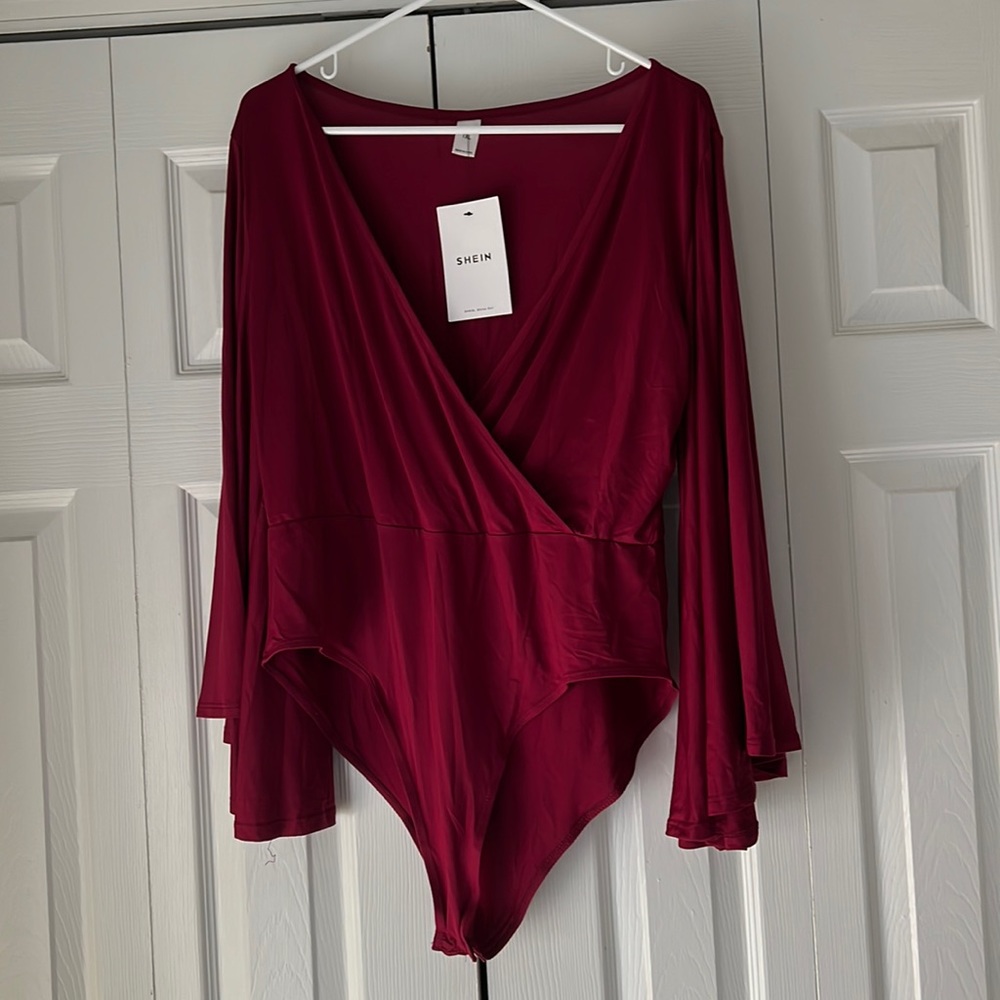 Shein flare long sleeve bodysuit